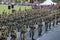 Malaysian soldiers in uniform and fully armed.