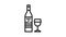 malbec red wine line icon animation