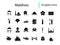 Maldives attractions glyph icons set. National attributes. Tropical resort. Coral islands. Isolated vector illustration