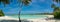 Maldives beach panorama view with breakfast setup
