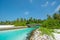 Maldives beautiful landscape with bridge across channel