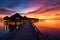 Maldives charm sunset, water villas, sandy shores for a dream vacation