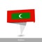 Maldives Country flag. Folded ribbon banner flag