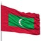 Maldives Flag on Flagpole