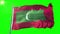 Maldives flag seamless looping 3D rendering video. Beautiful textile cloth fabric loop waving