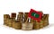 Maldives flag with stack of money coins