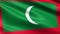Maldives flag, with waving fabric texture