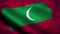 Maldives flag waving in the wind. National flag of Maldives. Sign of Maldives. 3d rendering