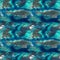 Maldives islands atoll aerial panorama blue water reef. AI generative illustration