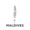 Maldives map icon vector trendy