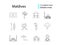 Maldives outline icons set. Attributes, travel guide. Beach resort. Editable stroke. Isolated vector illustration