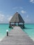 Maldives pavilion in the turquoise sea