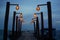 Maldives Resort Pier with Lanterns at Night Maldives