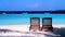 Maldives. Two relaxing beach chairs in front of Indian Ocean