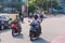 Maldivian Local People riding on the Bikes on the Male City streets