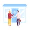 Male Agent and Client Shaking Hands, Real Estate Deal, Man Buying, Selling or Renting House Vector Illustration