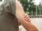 Male arm muscle pain or injury isolated , healthy concept