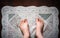Male asian feet on the doormat