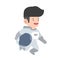 Male Astronaut Walking Characters vector