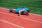 male athlete do morning exercise. pushups workout. sportsman planking outdoor.