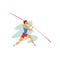 Male athlete jumping with a pole, professional sportsman at sporting championship athletics competition vector