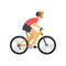 Male Athlete Riding Bike, Cyclist Character on Bicycle Vector Illustration