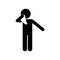 Male avatar coughing with tissue silhouette style icon vector design