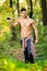 Male babe in forest