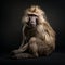 Male Baboon Celebrity Portrait In Black Studio