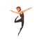 Male ballet dancer character dancing cartoon vector Illustration on a white background