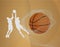 Male Basketball Players Silhouette And A Basketball