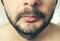 Male beard close up