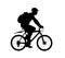 Male bicyclist riding a bicycle vector silhouette isolated on white background. Sportsman in race illustration. Biker Giro tour.