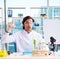 Male biotechnology scientist chemist working in the lab