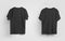 Male black t-shirt mockup, front and back view, blank clothes for design and pattern presentation