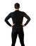 Male black thermal underwear, back view