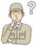 Male blue collar worker gesture illustration | thinking, question, confusion