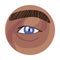 Male Blue Eye in the Circle, Part of Human Face Vector Illustration