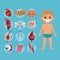 Male body anatomy poster with child