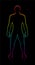 Male Body Shape Muscular Outline Rainbow Colored Black