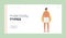 Male Body Types Landing Page Template. Male Character Figure Types Concept, Man with Pear Body Shape Wide Hips