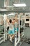 male bodybuilder athlete, trains in the gym, using sports equipment and fitness equipment to improving health and beauty of t