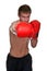 Male boxer knockout punch