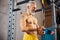 Male boxer preparing for a training session