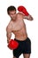 Male boxer uppercut punch