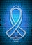 Male Breast Cancer Awareness Month Emblem, White Ribbon Symbol