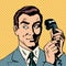 Male businessman talking on the phone style pop