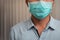 Male businessman who closes the protective mask Due to illness and cough