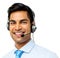 Male Call Center Representative Wearing Headset