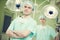 Male cardiac surgeon at child cardiosurgery operating room